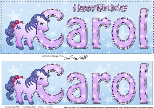 Large DL Happy Birthday CAROL 3D decoupage