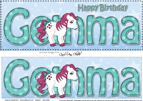 Large DL Happy Birthday GEMMA 3D decoupage