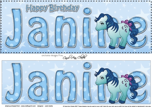 Large DL Happy Birthday JANINE 3D decoupage