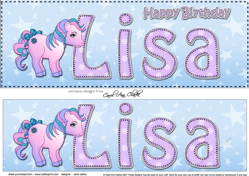 Large DL Happy Birthday LISA 3D decoupage