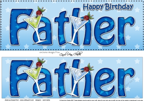 Large DL Happy Birthday FATHER 3D decoupage
