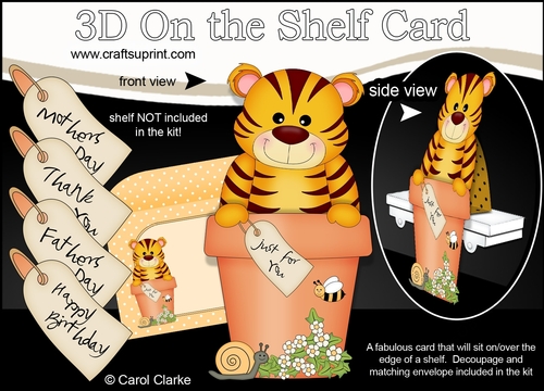 3D On the Shelf Card Kit - Flower Pot Friends Little Tiger Tinker