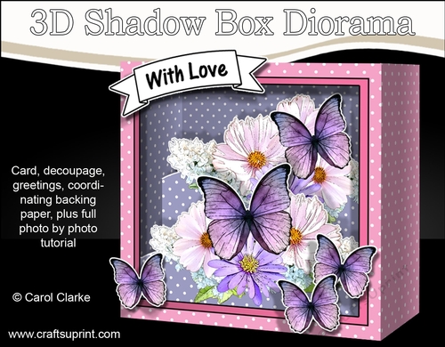 3D Floral Diorama Shadow Box Card Mini Kit  - Floral Bouquet