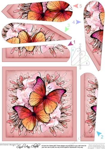 Butterflies & Flowers Fan Pyramage Topper
