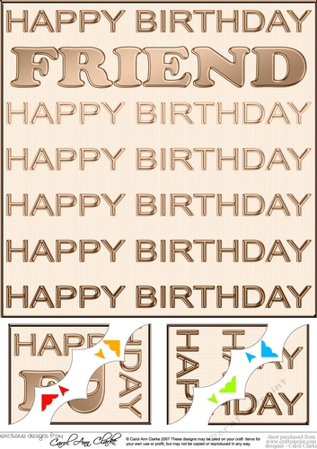 8 x 8 Birthday FRIEND Scalloped Corner Topper