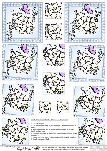 Flowers and Butterfly Twisted Pyramage Sheet