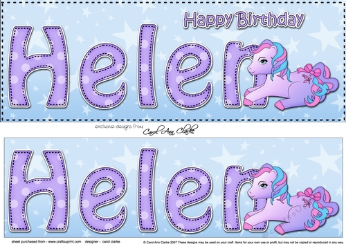 Large DL Happy Birthday HELEN 3D decoupage