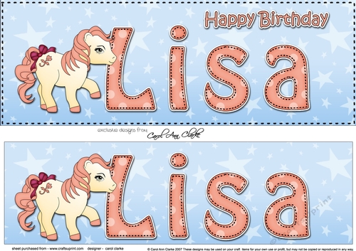 Large DL Happy Birthday LISA 3D decoupage