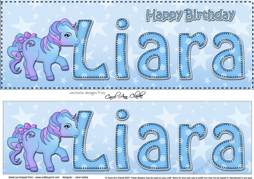 Large DL Happy Birthday LIARA 3D decoupage