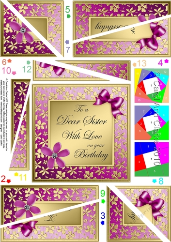 Floral Elegance Happy Birthday Sister Twisted Spiral Side Stacker