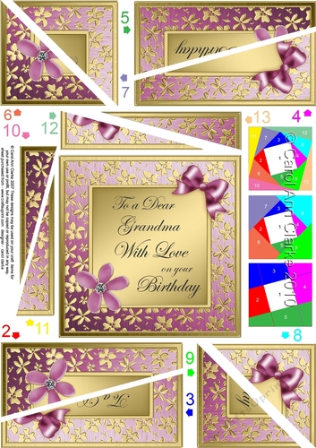 Floral Elegance Happy Birthday Grandma Twisted Spiral Side Stacker