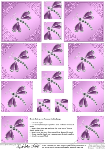 Diamante Dragonfly Pyramage sheet