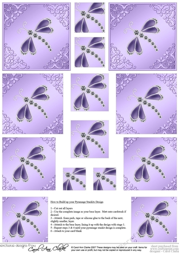 Diamante Dragonfly Pyramage sheet