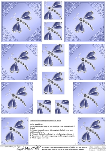 Diamante Dragonfly Pyramage sheet