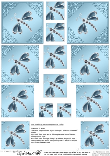 Diamante Dragonfly Pyramage sheet