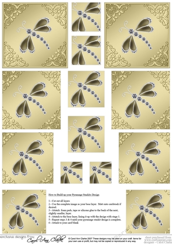 Diamante Dragonfly Pyramage sheet