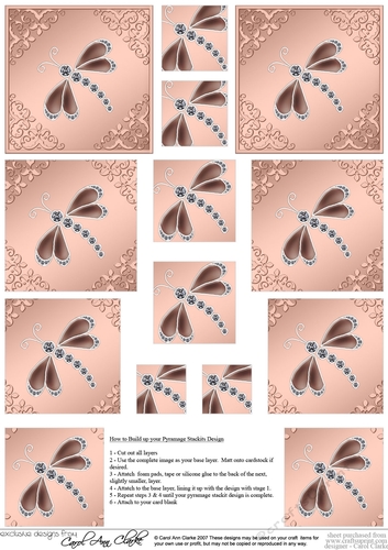 Diamante Dragonfly Pyramage sheet