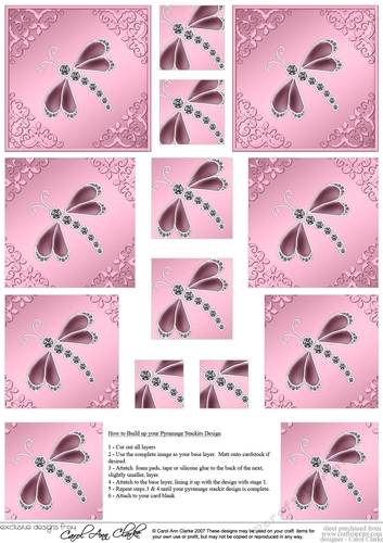 Diamante Dragonfly Pyramage sheet