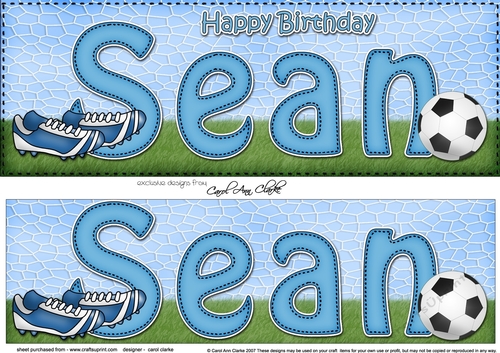 Large DL Happy Birthday SEAN 3D decoupage