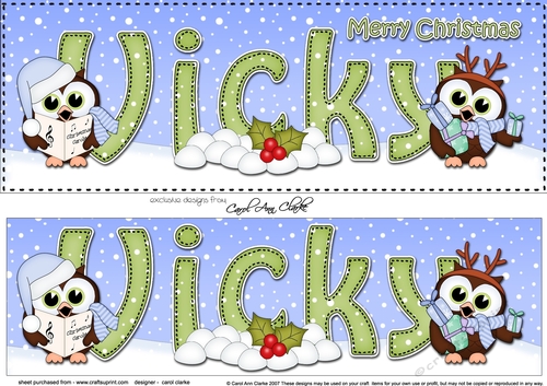 Large DL Merry Christmas VICKY 3D decoupage 