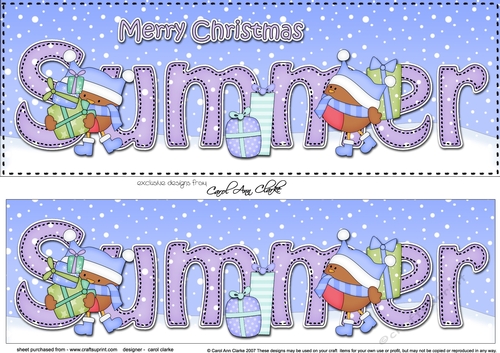 Large DL Merry Christmas SUMMER 3D decoupage 