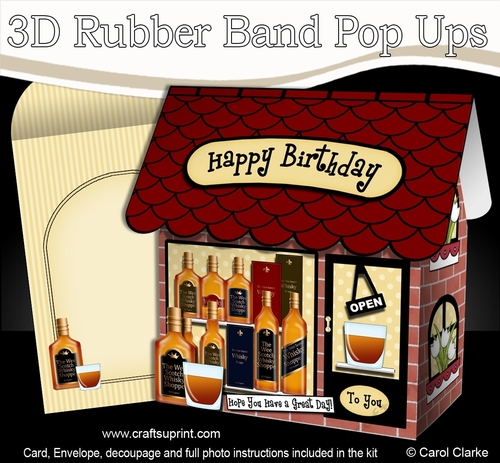 3D Shoppe Pop Up Rubber Band Card Kit  -  The Little Whisky Distillery Shop