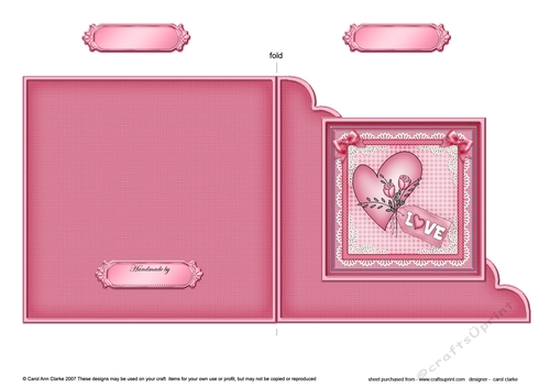 Adorable Hearts - Love Heart Cut and Fold Corner Card  