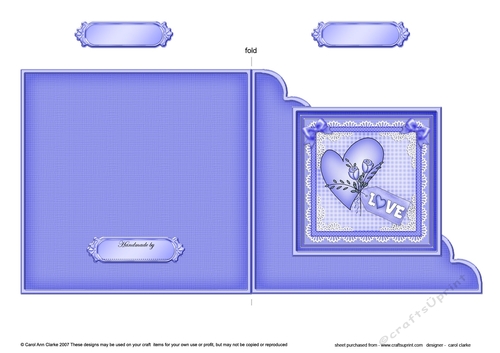 Adorable Hearts - Love Heart Cut and Fold Corner Card  