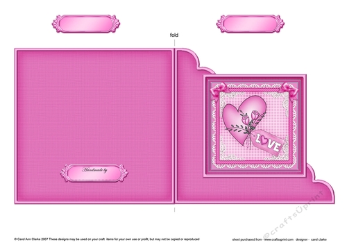 Adorable Hearts - Love Heart Cut and Fold Corner Card  