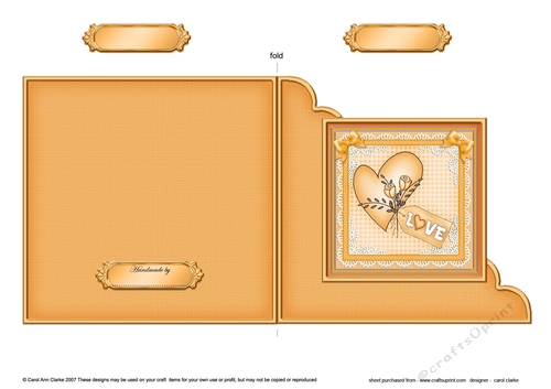 Adorable Hearts - Love Heart Cut and Fold Corner Card  