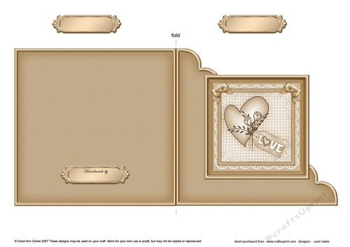 Adorable Hearts - Love Heart Cut and Fold Corner Card  