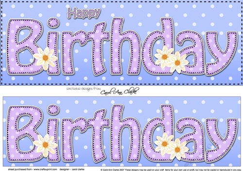 Large DL HAPPY BIRTHDAY 3D decoupage