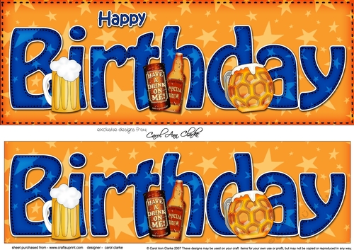 Large DL HAPPY BIRTHDAY 3D decoupage