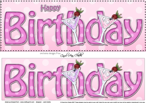 Large DL HAPPY BIRTHDAY 3D decoupage
