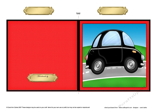 Funky Car Cut and Fold Card  