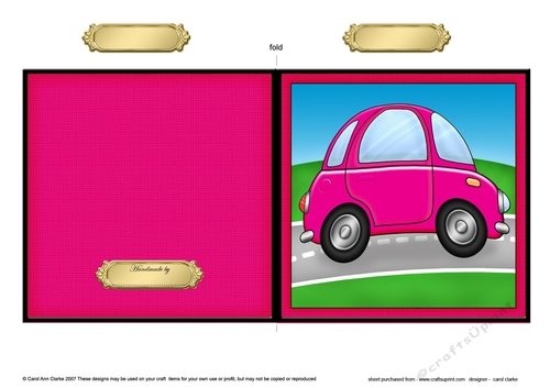 Funky Car Cut and Fold Card  