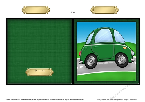 Funky Car Cut and Fold Card  