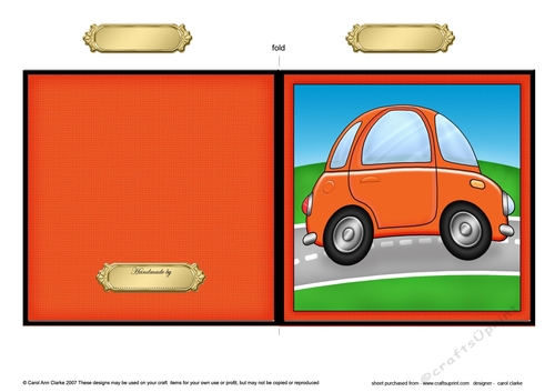 Funky Car Cut and Fold Card  