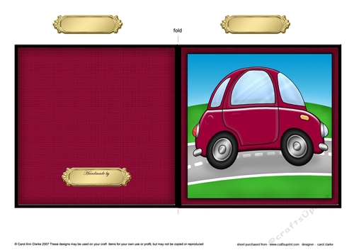 Funky Car Cut and Fold Card  