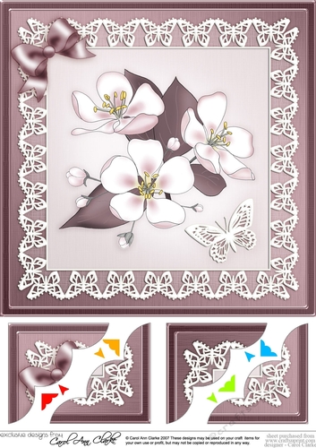 8 x 8 Apple Blossom Scalloped Corner Topper