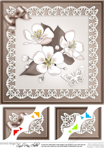 8 x 8 Apple Blossom Scalloped Corner Topper