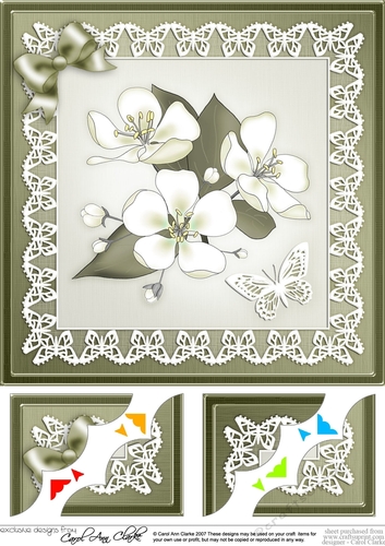8 x 8 Apple Blossom Scalloped Corner Topper