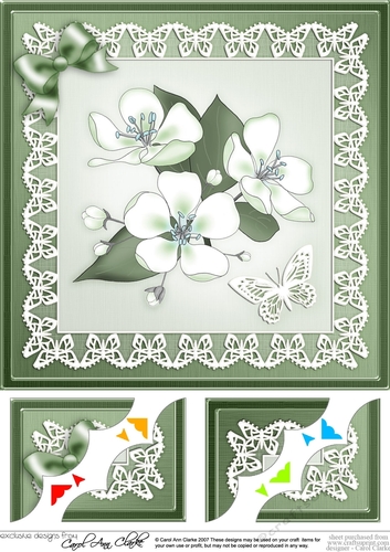 8 x 8 Apple Blossom Scalloped Corner Topper
