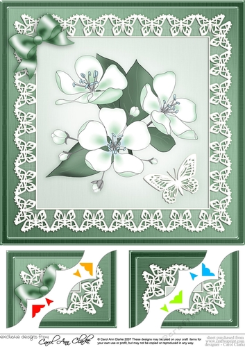 8 x 8 Apple Blossom Scalloped Corner Topper