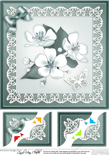 8 x 8 Apple Blossom Scalloped Corner Topper