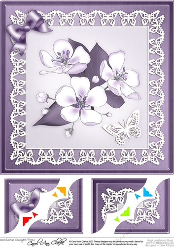 8 x 8 Apple Blossom Scalloped Corner Topper