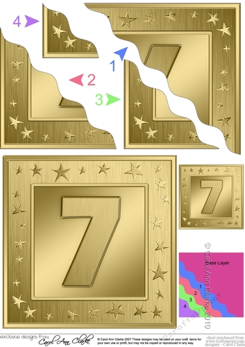 7th Birthday Bright Metallic Age Wavy Corner Side Stacker