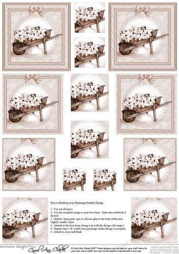 Flower Filled Wheelbarrow Pyramage Sheet