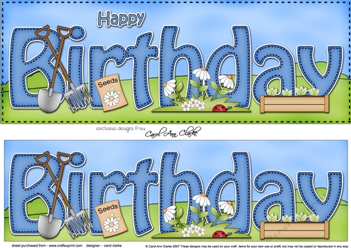 Large DL HAPPY BIRTHDAY 3D decoupage