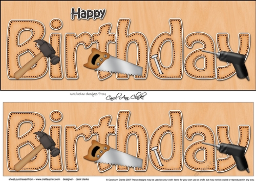 Large DL HAPPY BIRTHDAY 3D decoupage